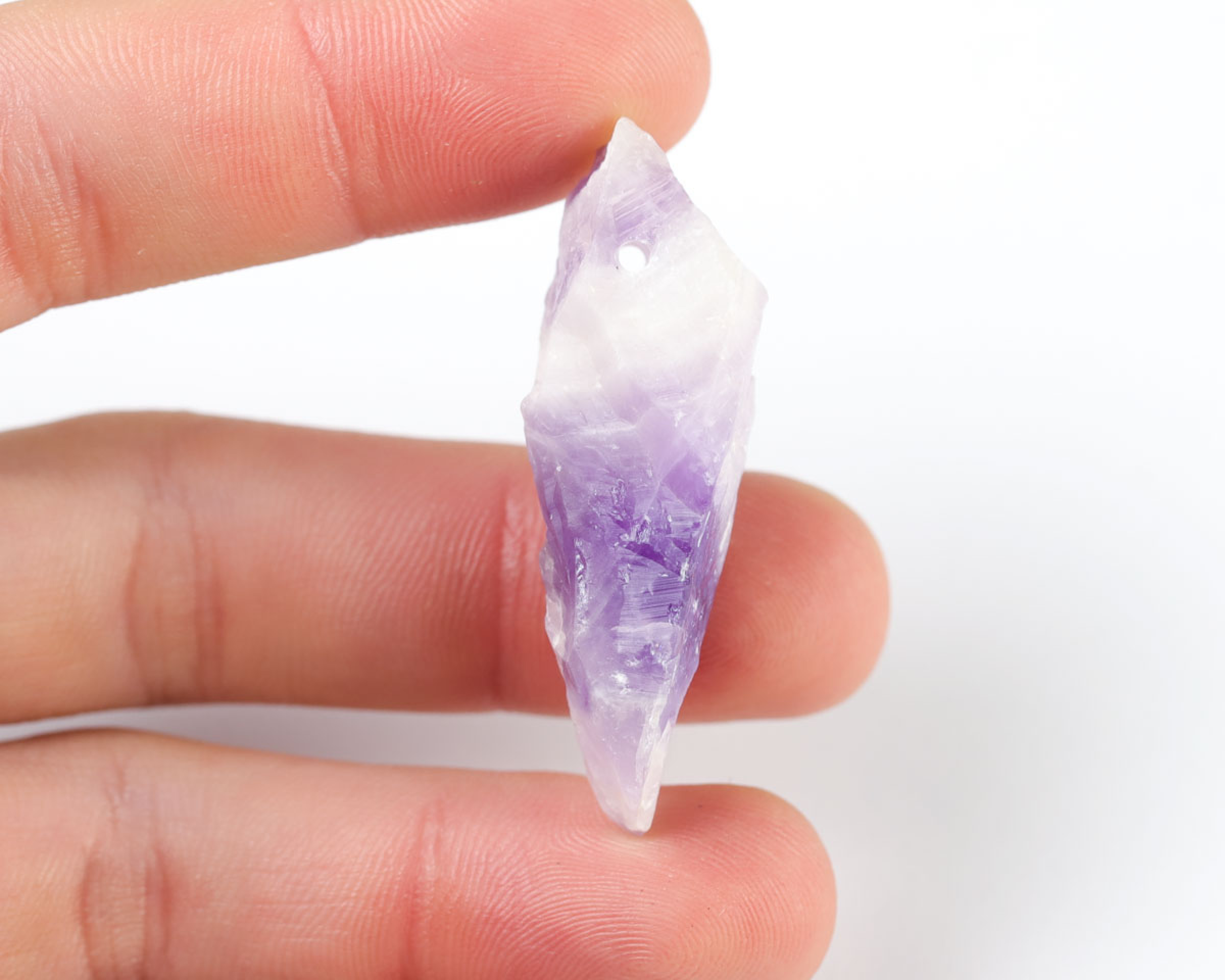 Ametyst Szewron wiercony 2mm 