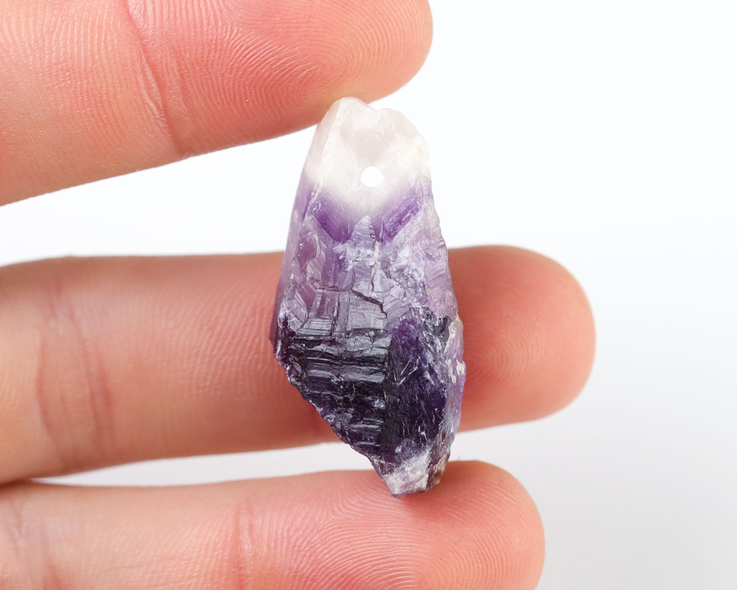 Ametyst Szewron wiercony 2mm 