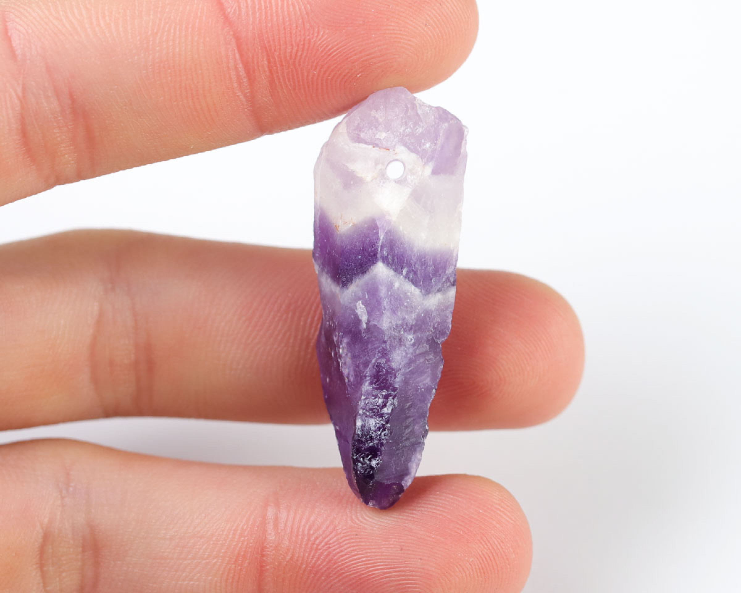 Ametyst Szewron wiercony 2mm 