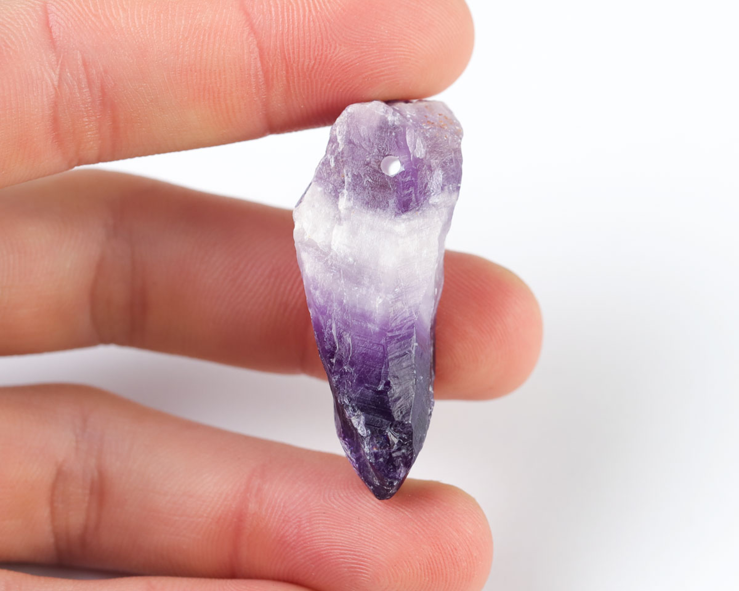 Ametyst Szewron wiercony 2mm 