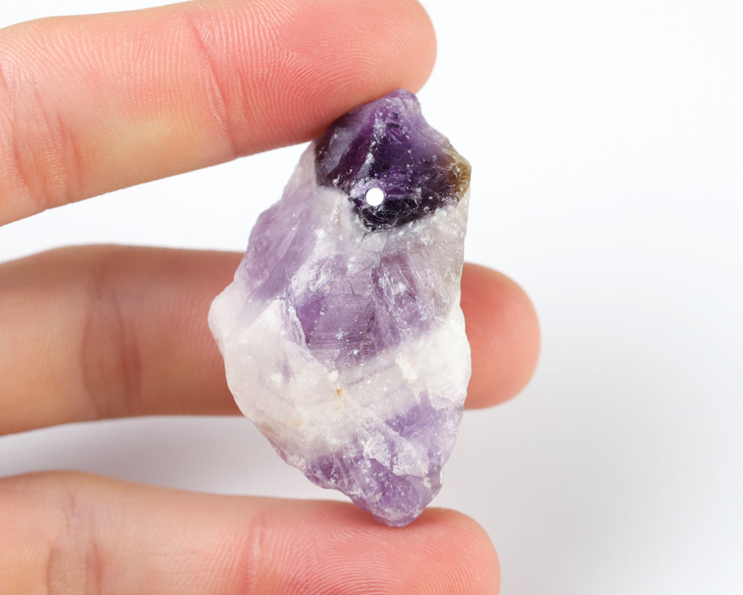 Ametyst Szewron wiercony 2mm 