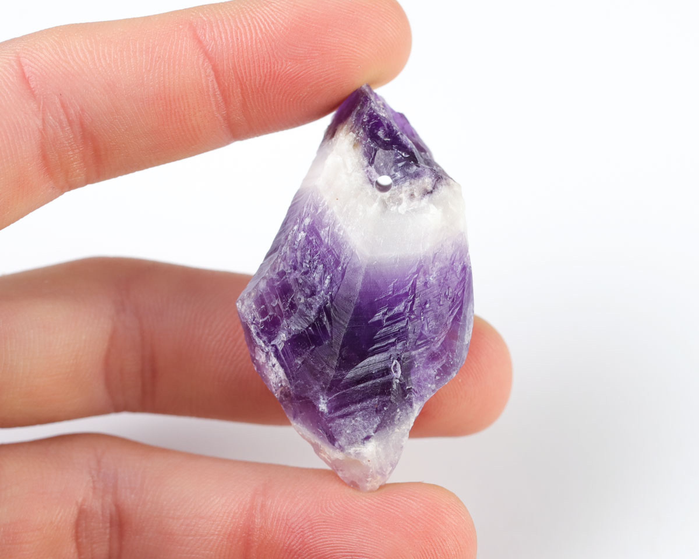 Ametyst Szewron wiercony 2mm 