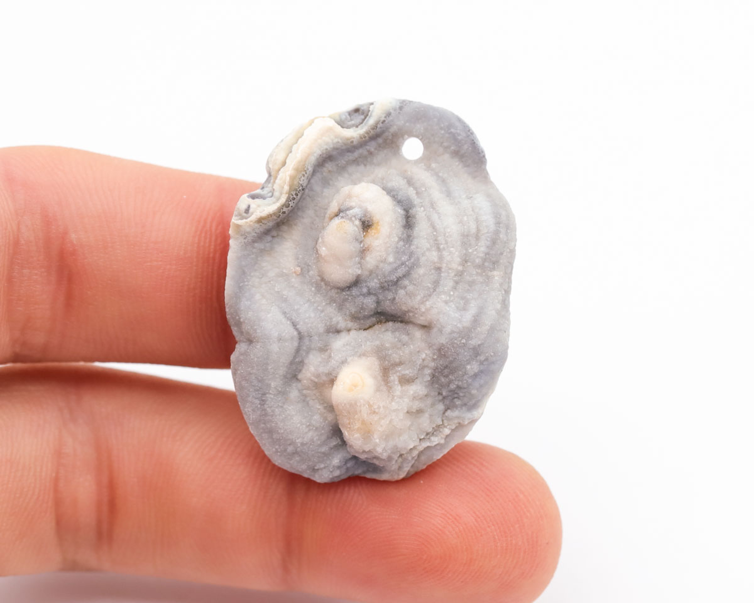 Chalcedonowa Rozeta wiercona 2mm 