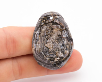 Chalcedonowa Rozeta wiercona 2mm 