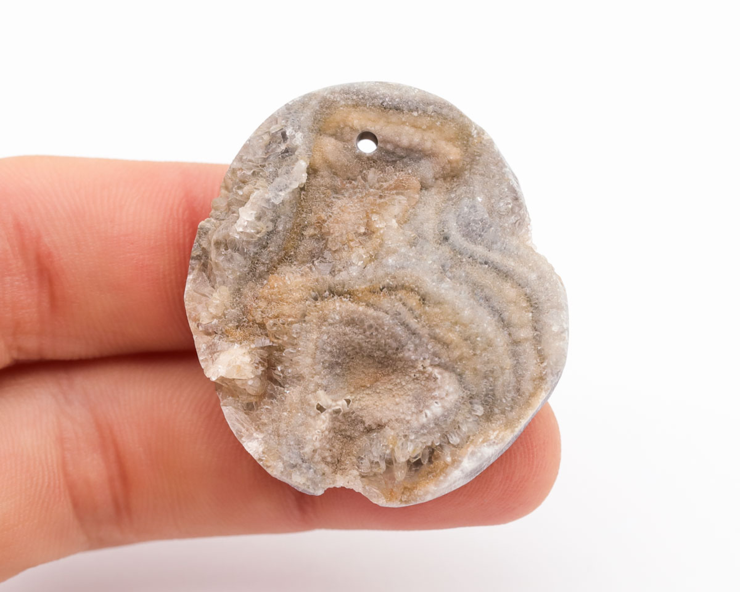 Chalcedonowa Rozeta wiercona 2mm 