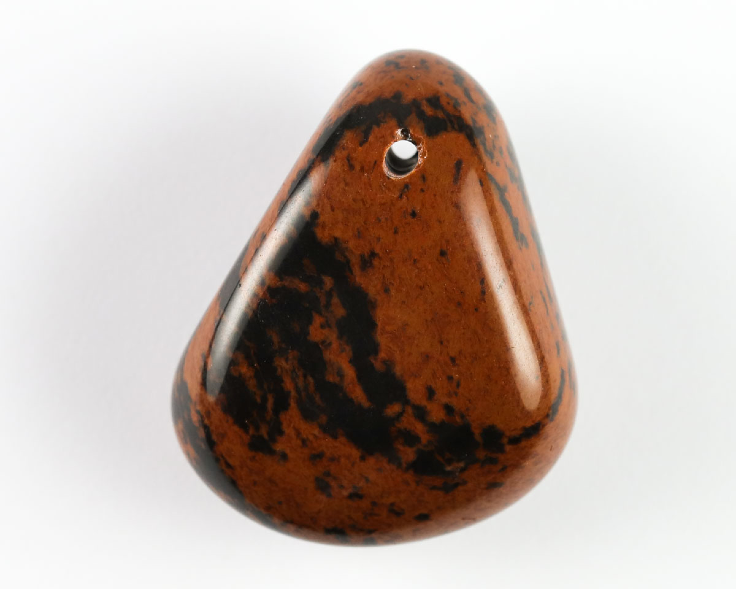 Obsydian mahoniowy wiercony 2mm