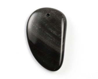 Obsydian srebrzysty wiercony 2mm