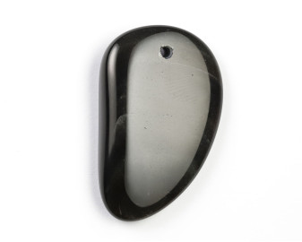 Obsydian srebrzysty wiercony 2mm