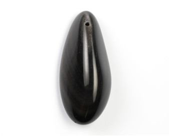 Obsydian srebrzysty wiercony 2mm