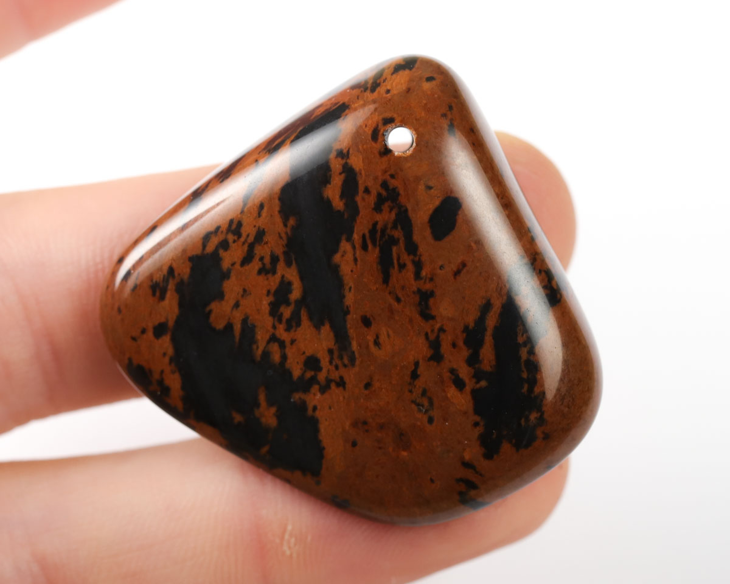 Obsydian mahoniowy wiercony 2mm