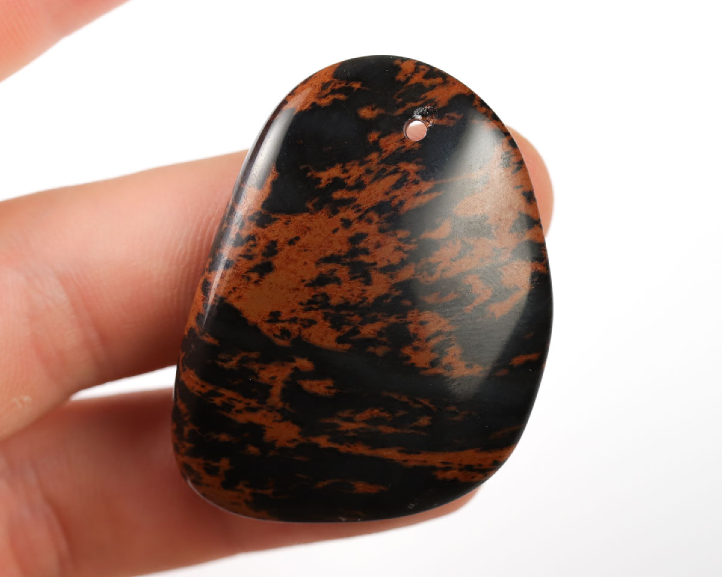 Obsydian mahoniowy wiercony 2mm