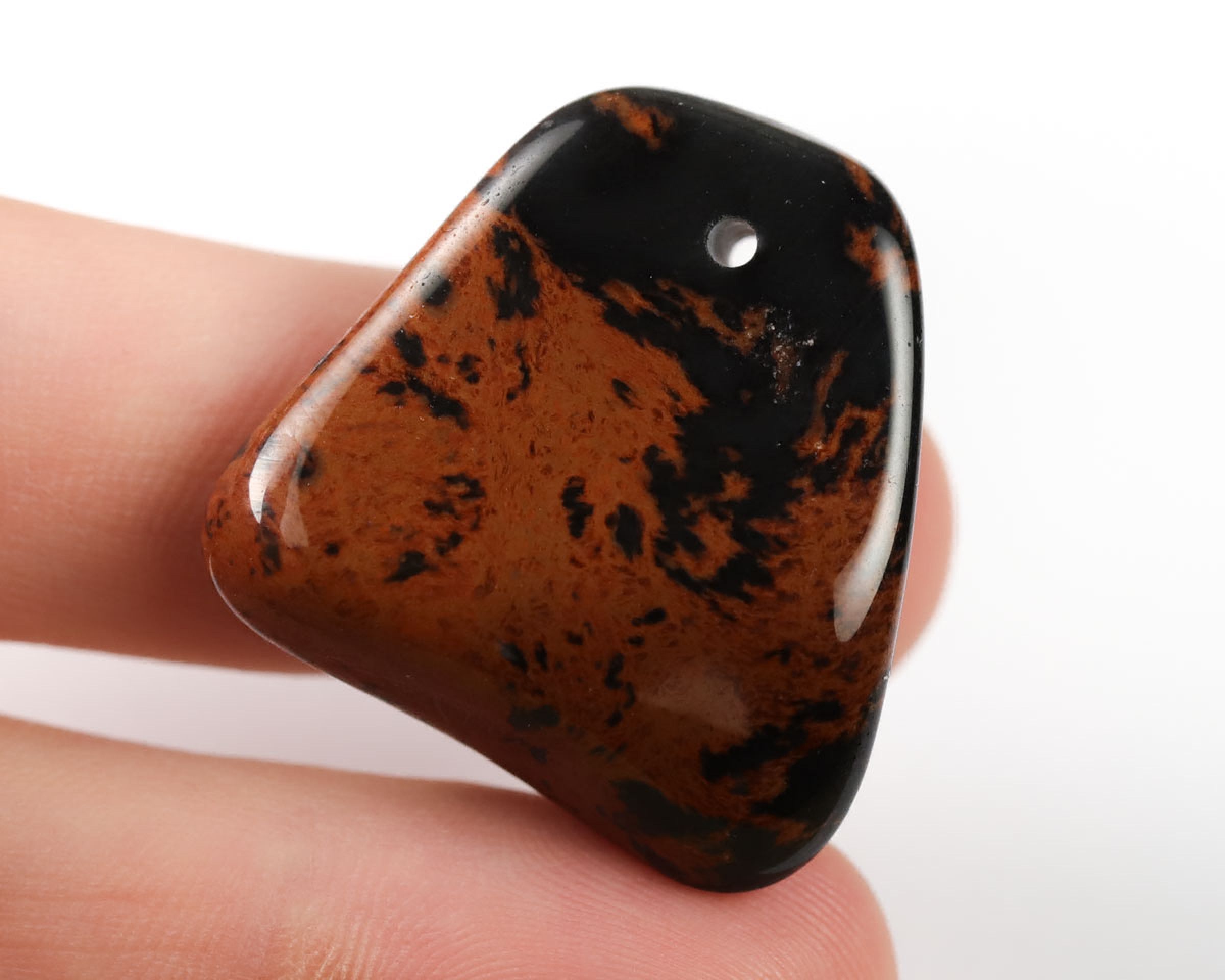 Obsydian mahoniowy wiercony 2mm