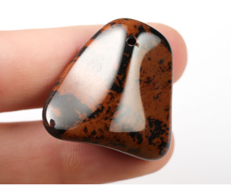 Obsydian mahoniowy wiercony 2mm