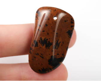 Obsydian mahoniowy wiercony 2mm