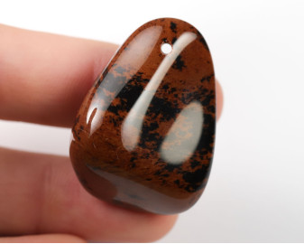 Obsydian mahoniowy wiercony 2mm