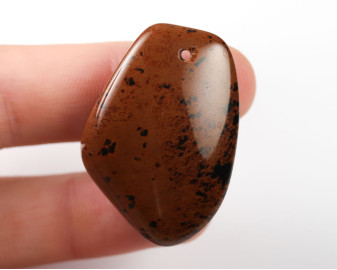 Obsydian mahoniowy wiercony 2mm