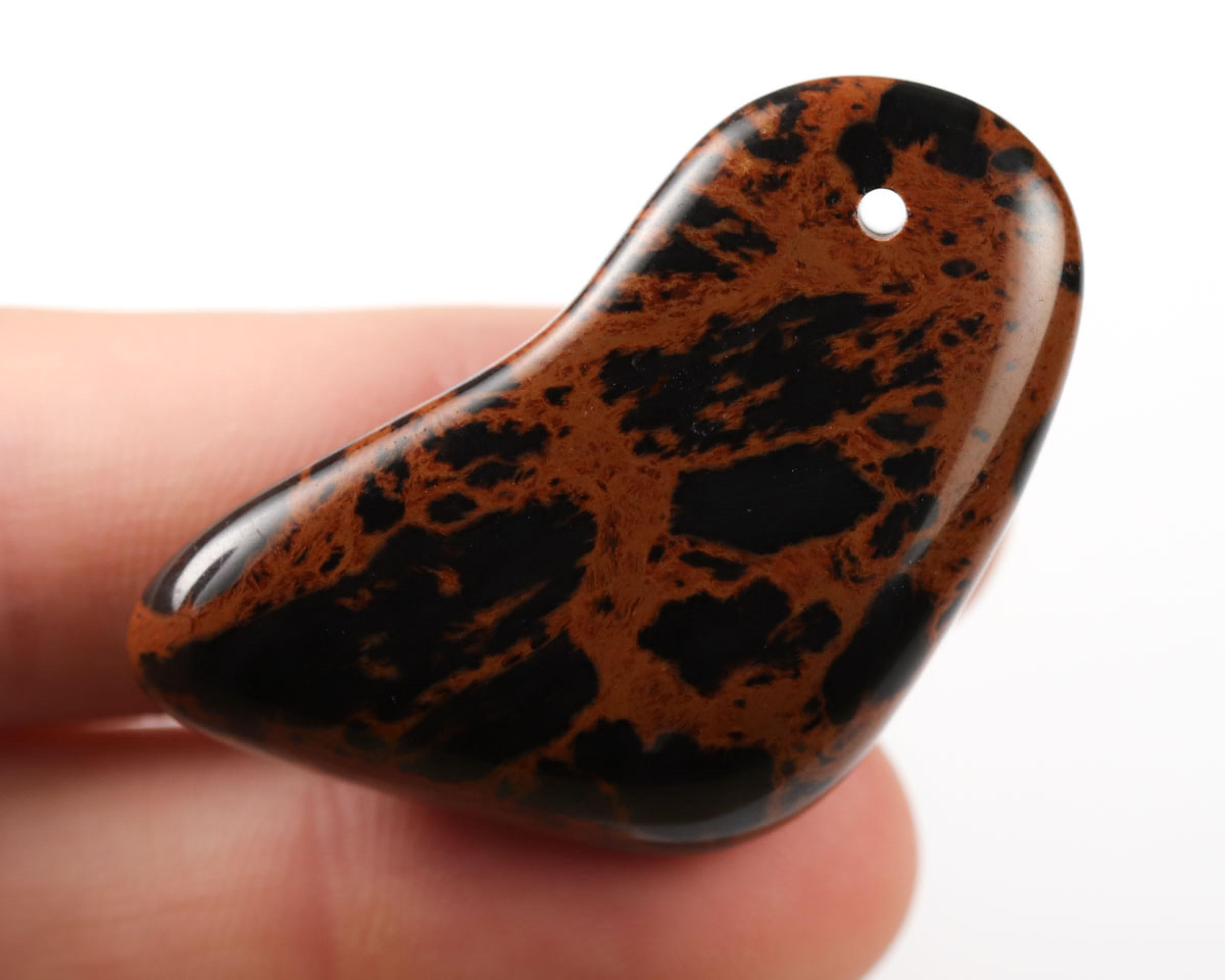 Obsydian mahoniowy wiercony 2mm