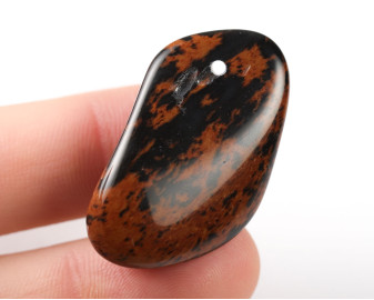 Obsydian mahoniowy wiercony 2mm