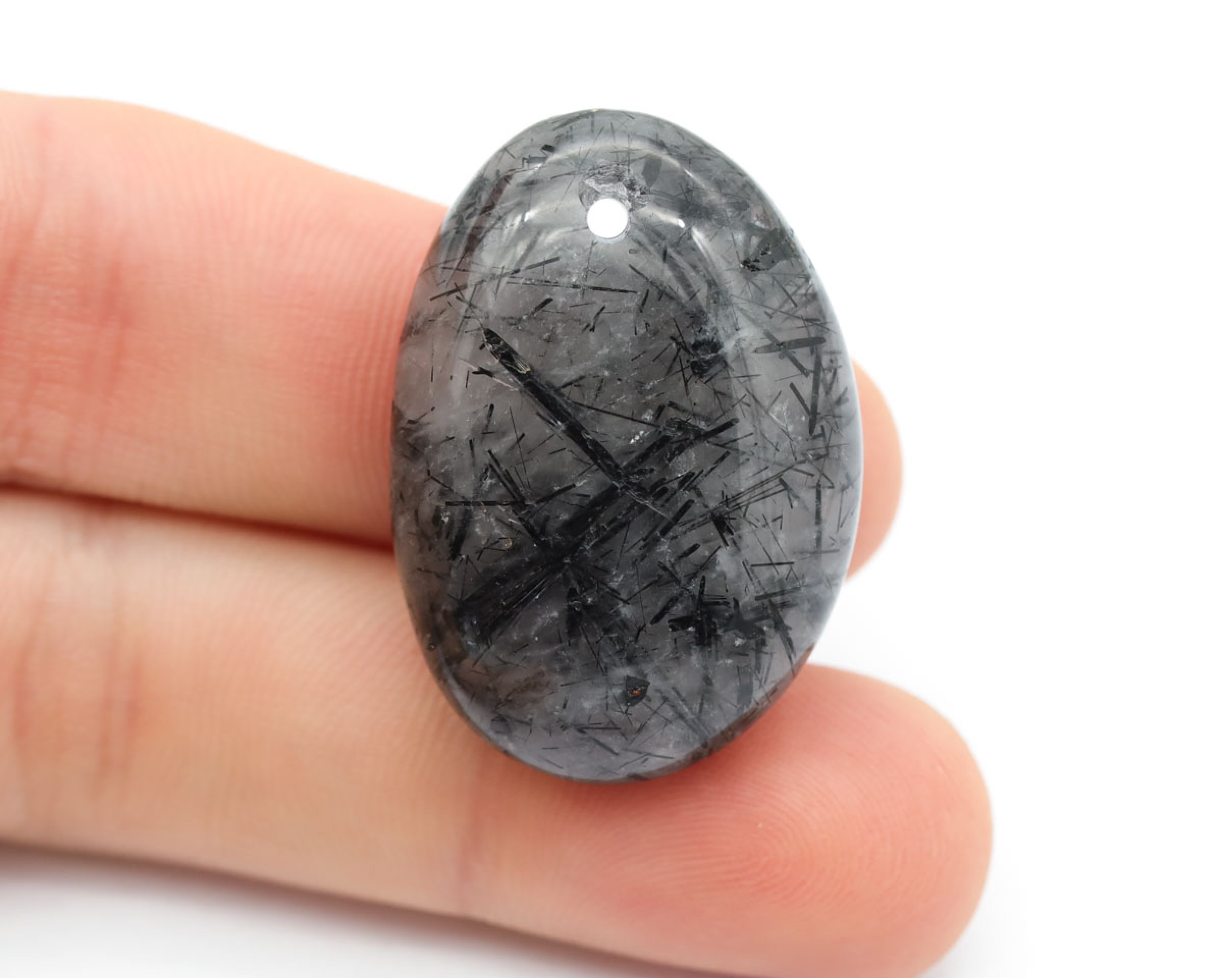 Kwarc z Turmalinem wiercony 2mm