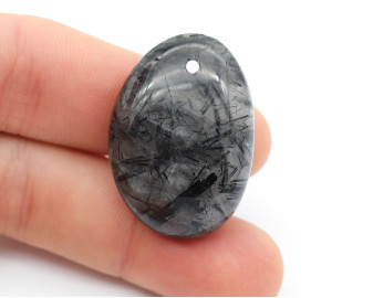 Kwarc z Turmalinem wiercony 2mm