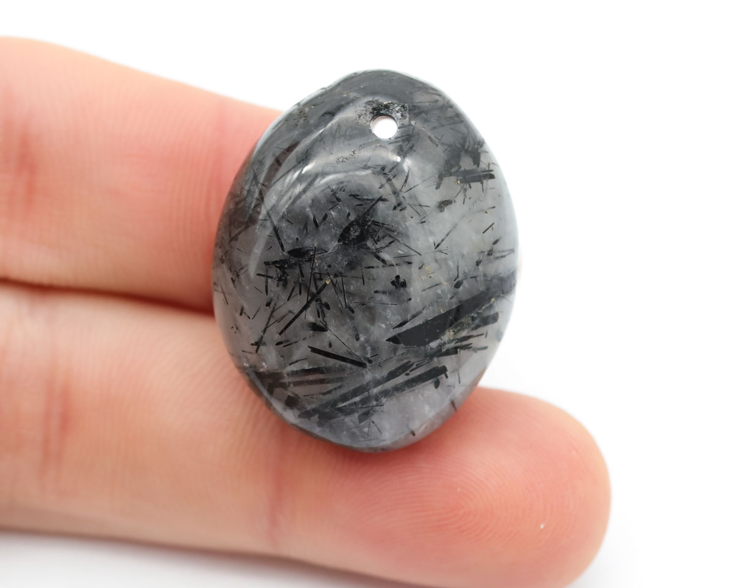 Kwarc z Turmalinem wiercony 2mm