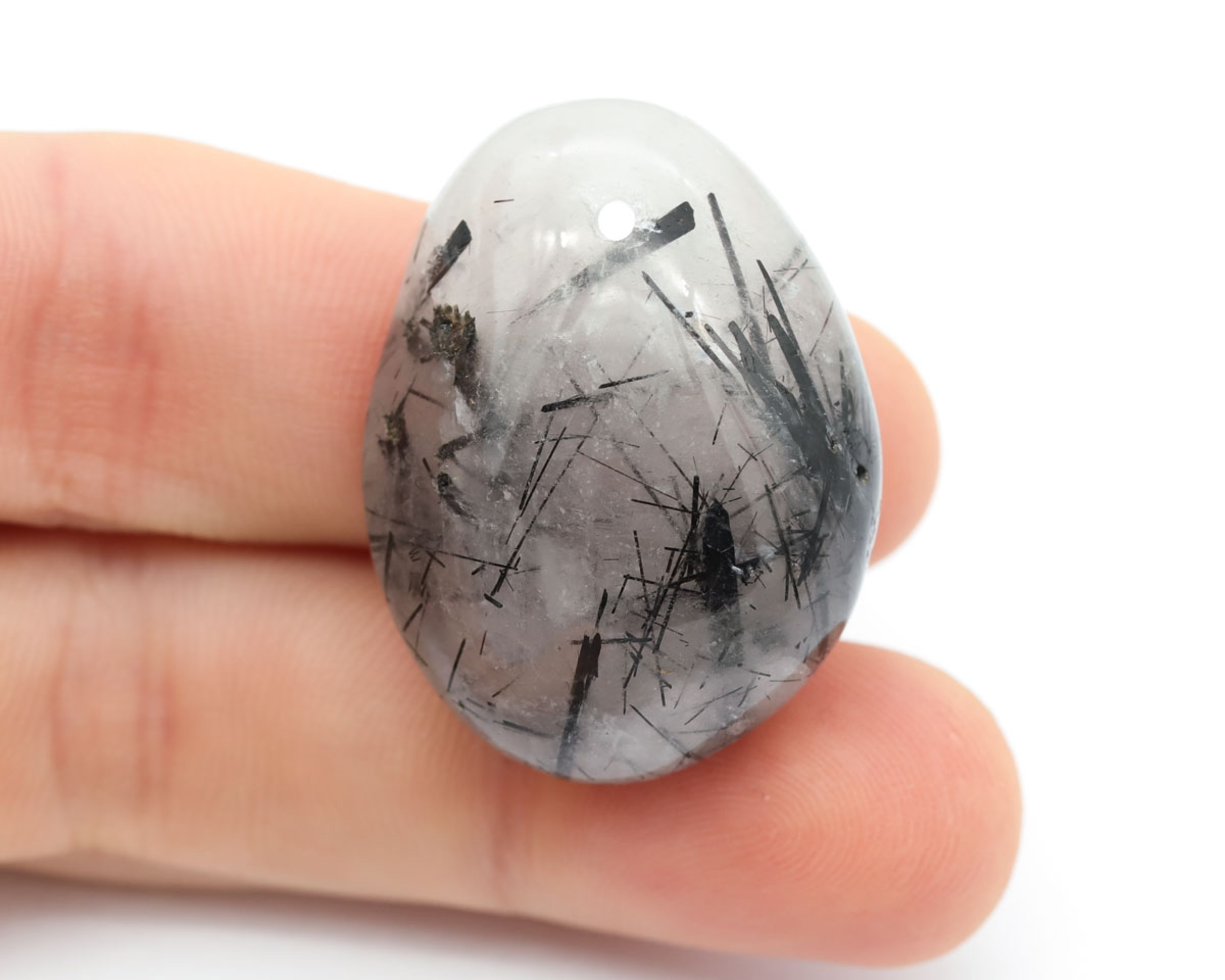 Kwarc z Turmalinem wiercony 2mm