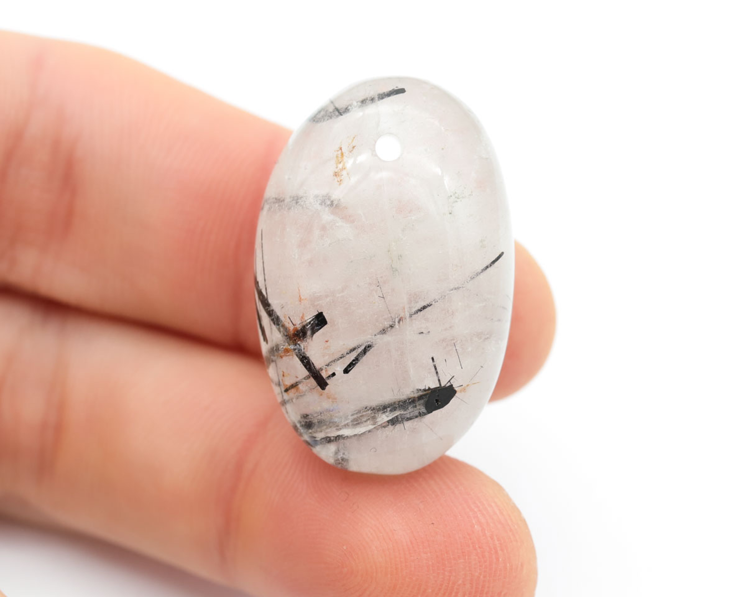 Kwarc z Turmalinem wiercony 2mm