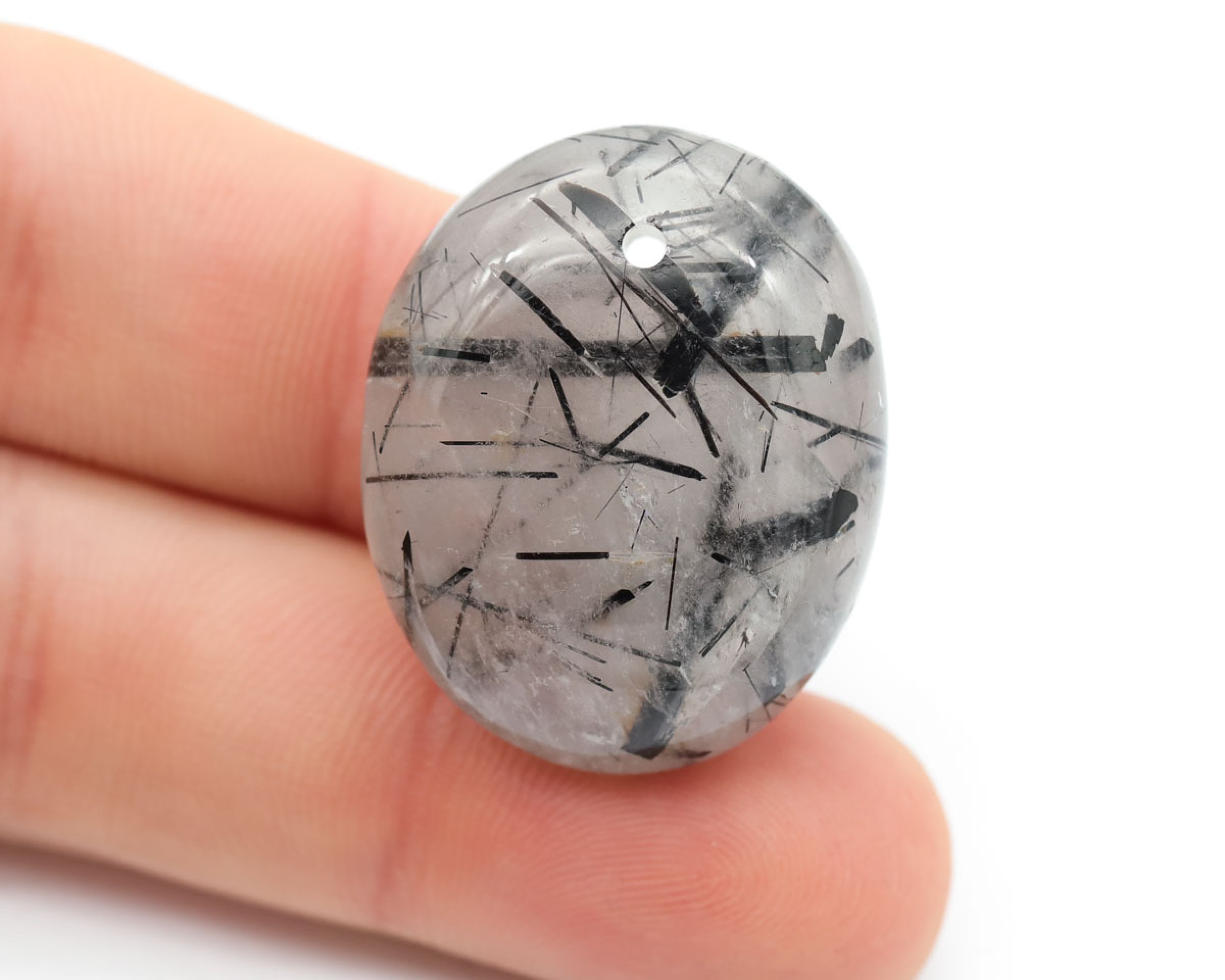 Kwarc z Turmalinem wiercony 2mm