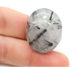 Kwarc z Turmalinem wiercony 2mm