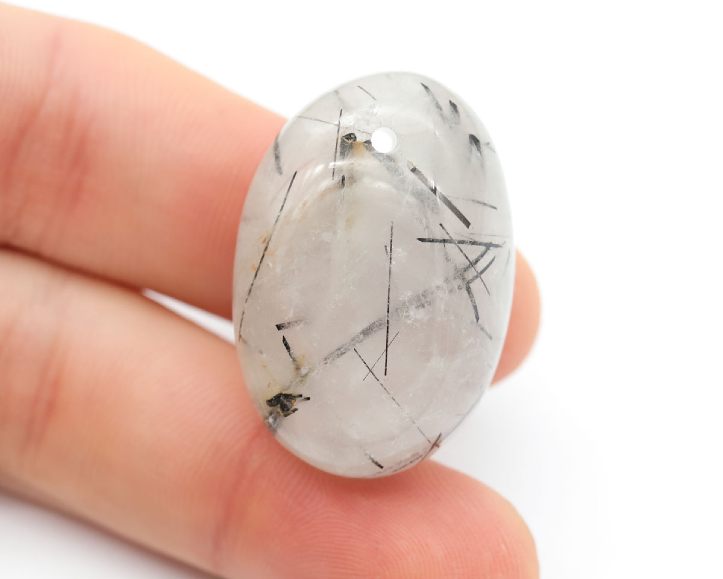 Kwarc z Turmalinem wiercony 2mm