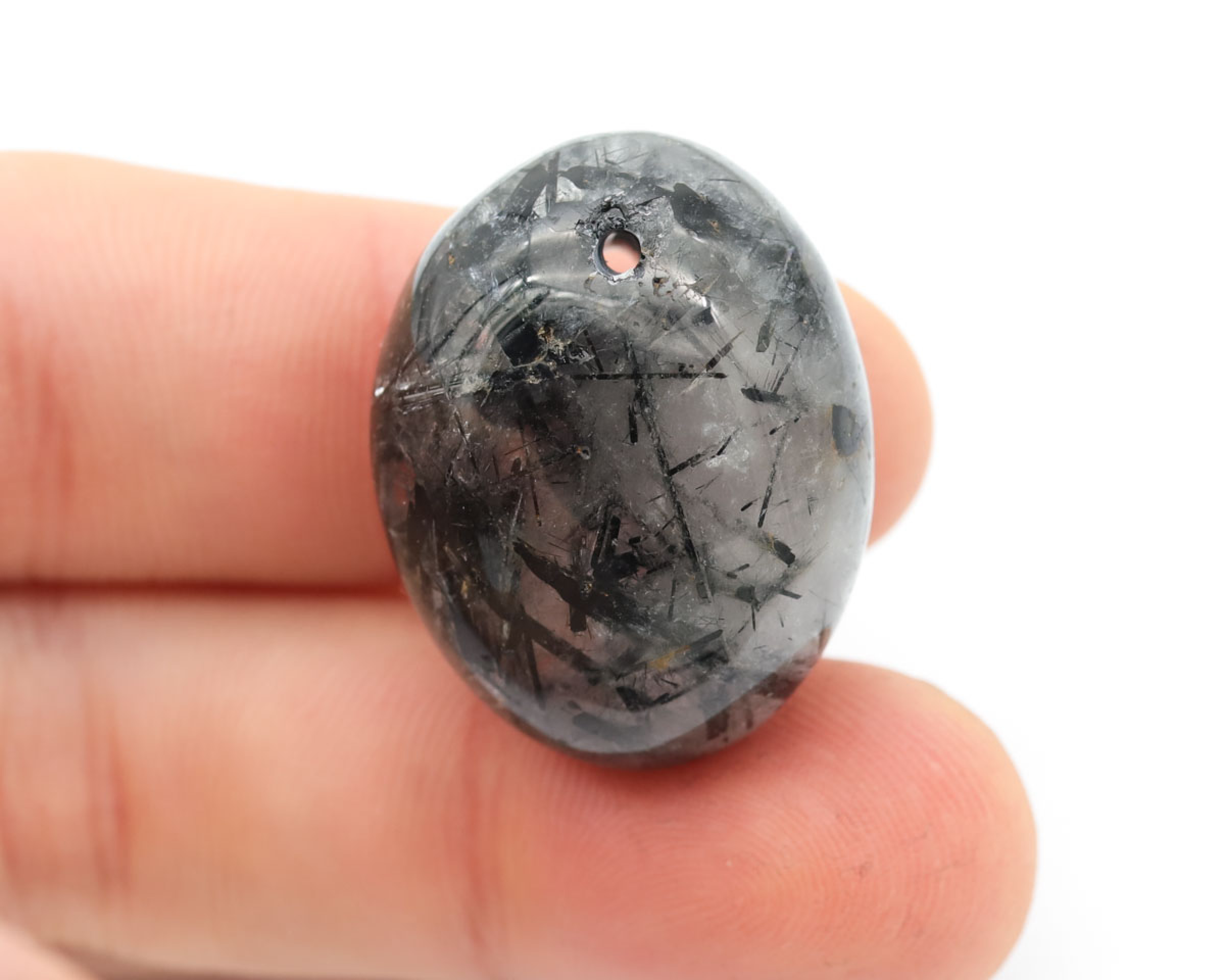 Kwarc z Turmalinem wiercony 2mm