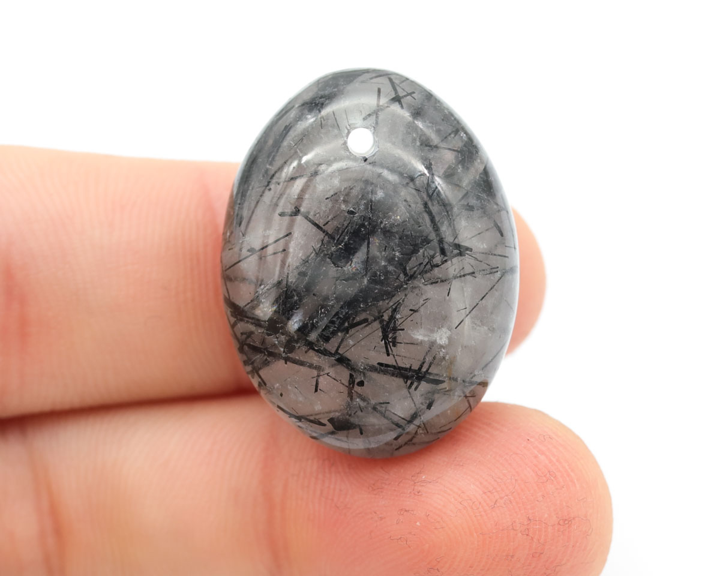 Kwarc z Turmalinem wiercony 2mm