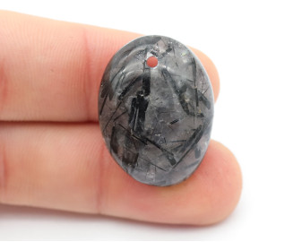 Kwarc z Turmalinem wiercony 2mm