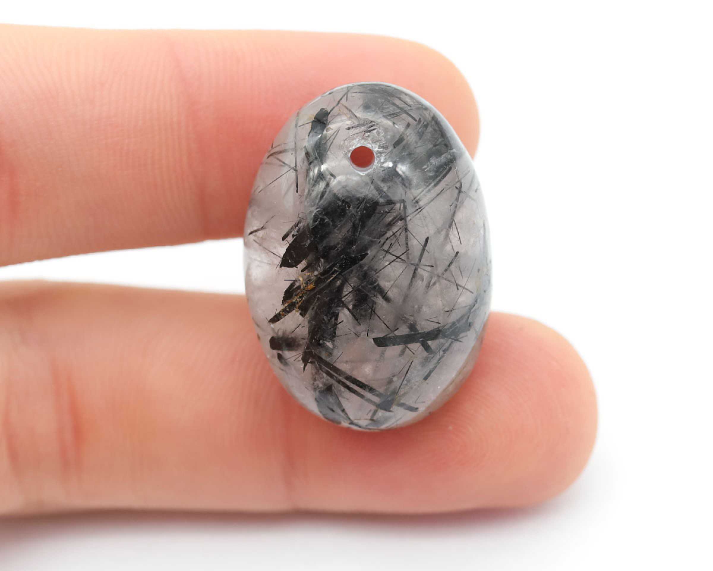 Kwarc z Turmalinem wiercony 2mm