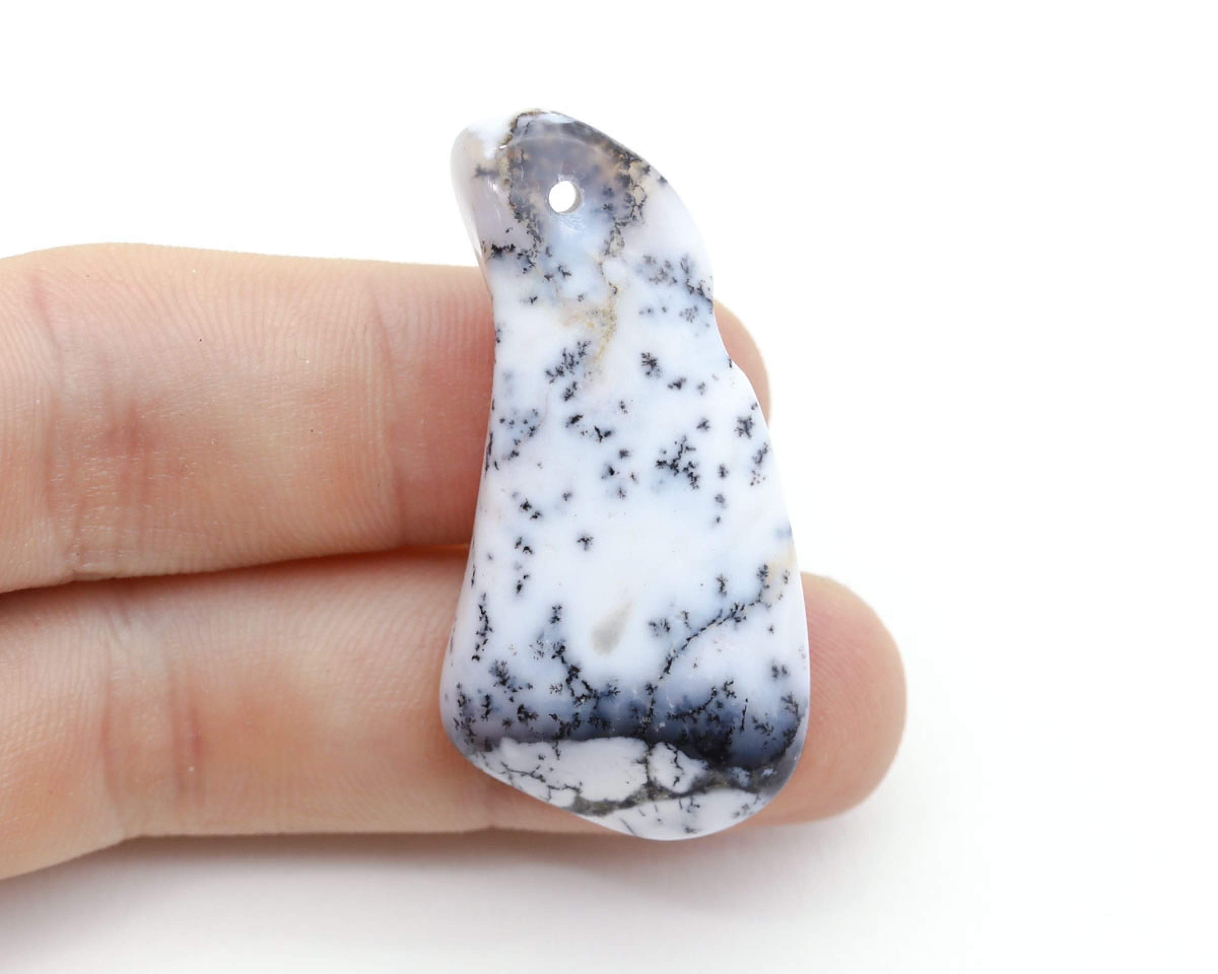 Opal dendrytowy wiercony 2mm