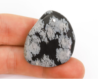 Obsydian Śnieżny wiercony 2mm