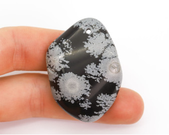 Obsydian Śnieżny wiercony 2mm