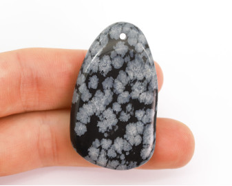 Obsydian Śnieżny wiercony 2mm