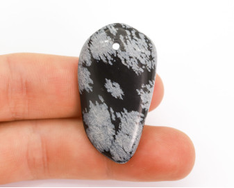 Obsydian Śnieżny wiercony 2mm