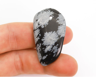 Obsydian Śnieżny wiercony 2mm