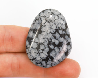 Obsydian Śnieżny wiercony 2mm