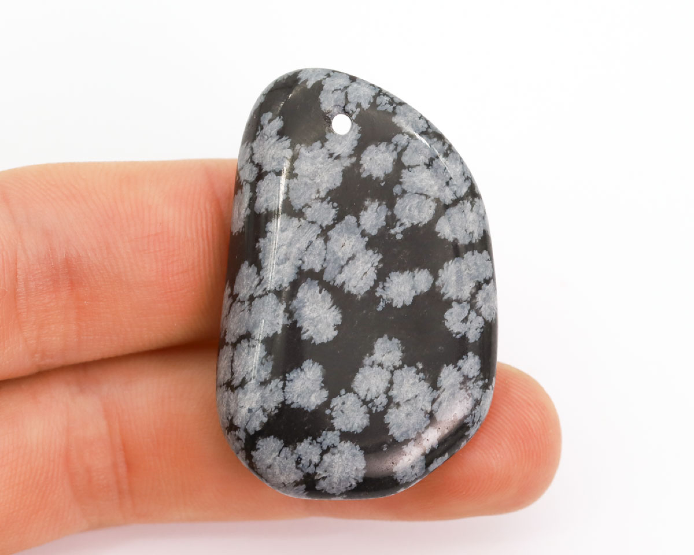 Obsydian Śnieżny wiercony 2mm