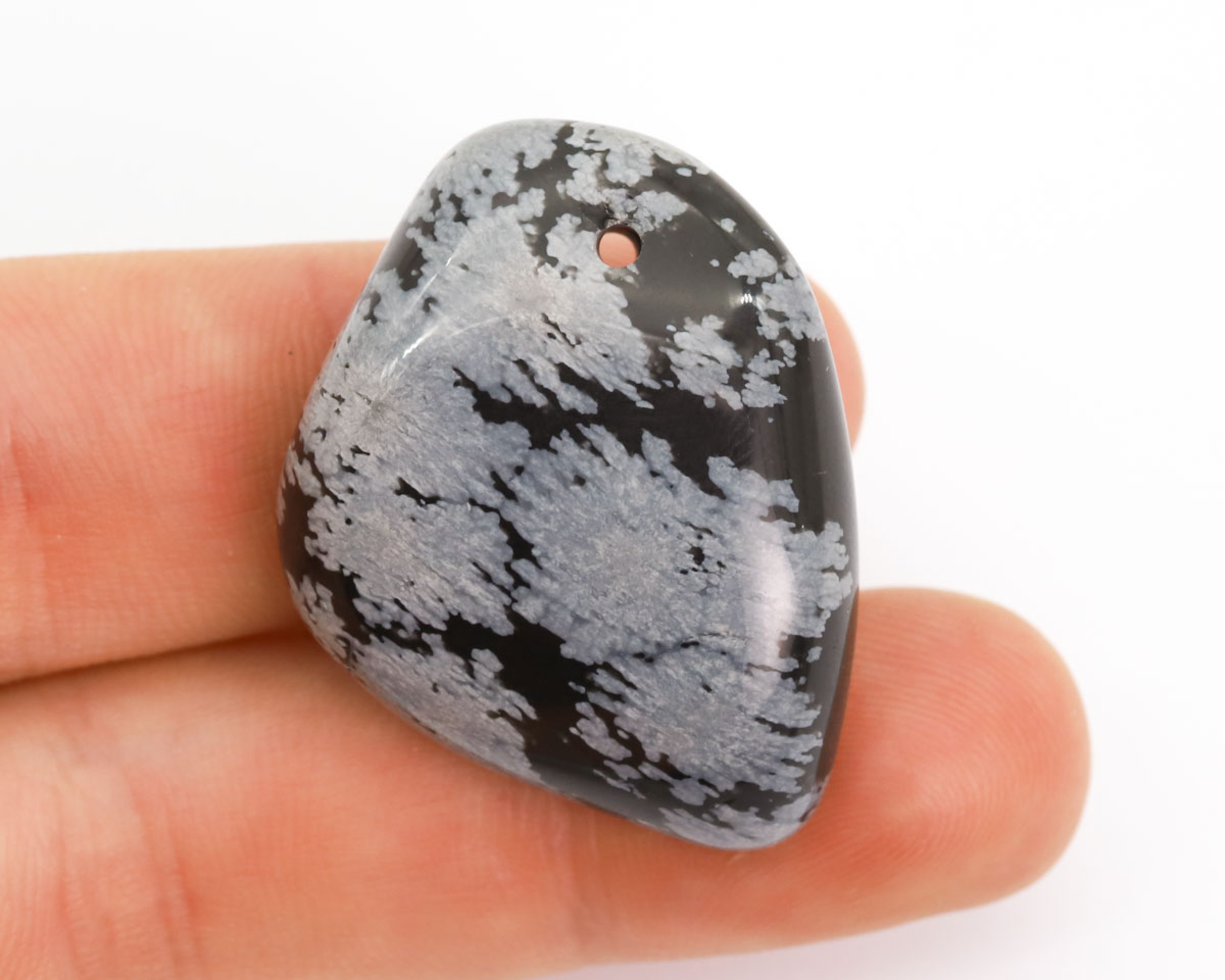 Obsydian Śnieżny wiercony 2mm