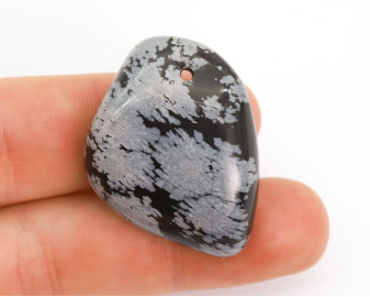 Obsydian Śnieżny wiercony 2mm