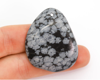 Obsydian Śnieżny wiercony 2mm