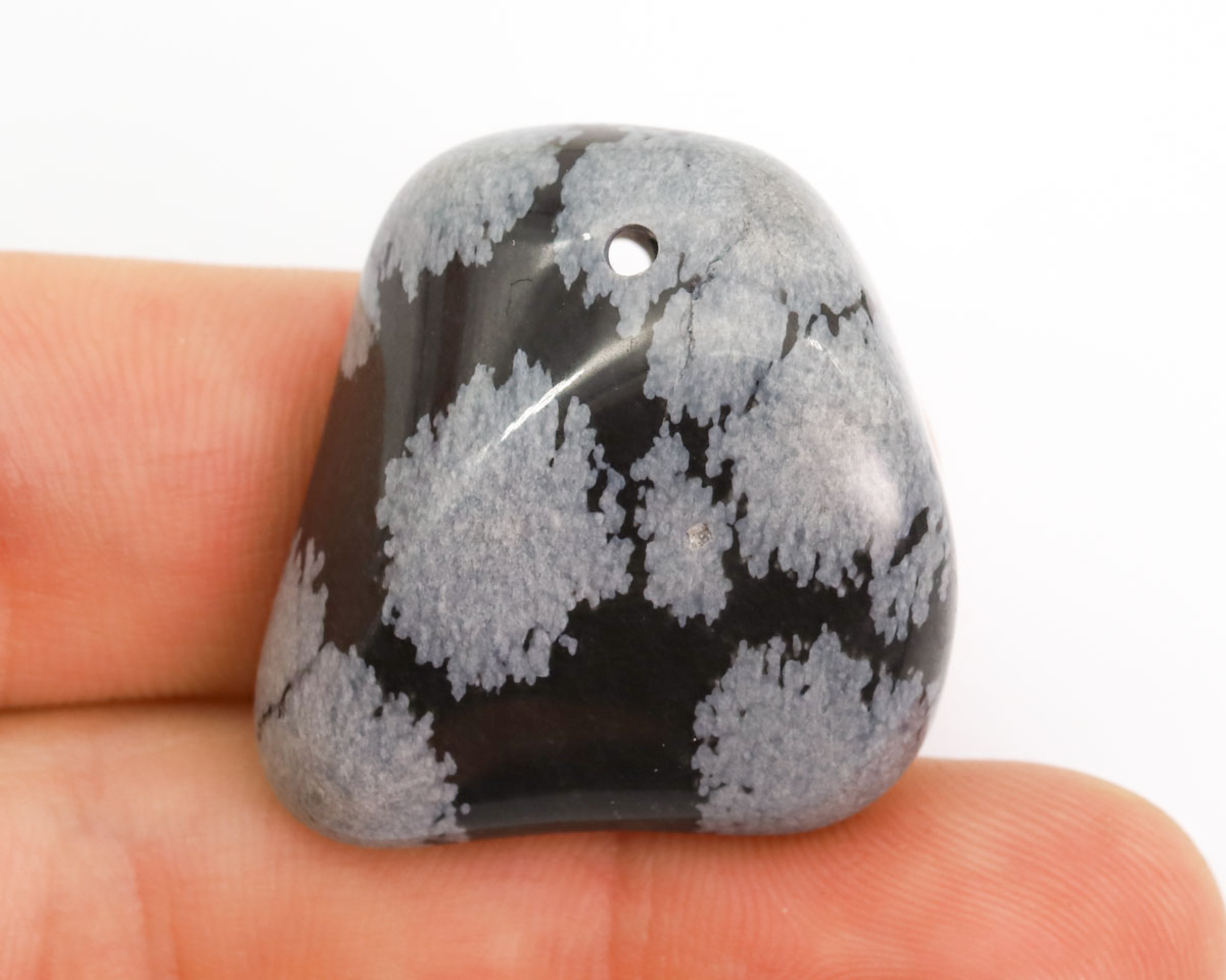 Obsydian Śnieżny wiercony 2mm