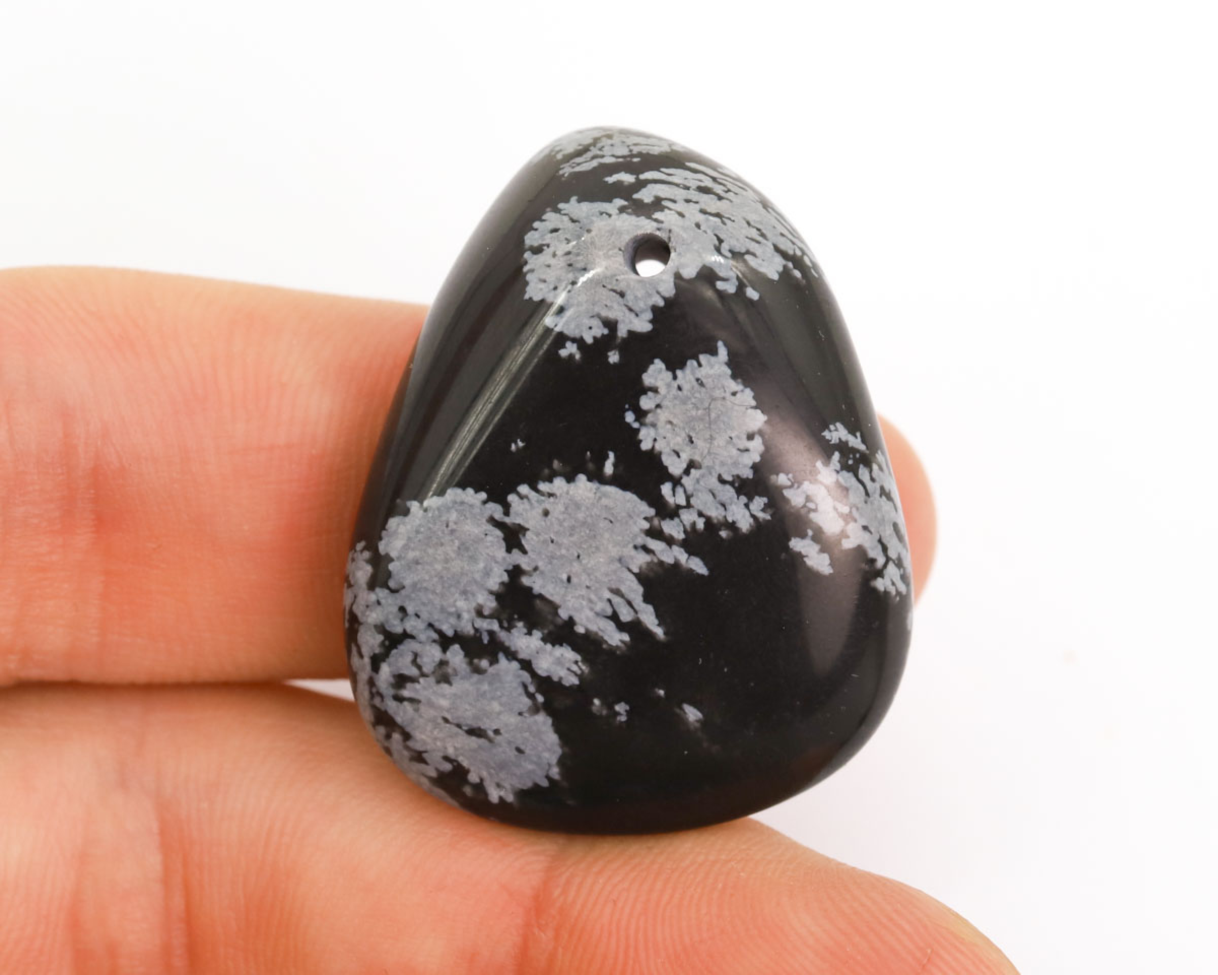 Obsydian Śnieżny wiercony 2mm