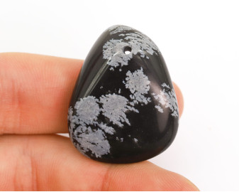 Obsydian Śnieżny wiercony 2mm