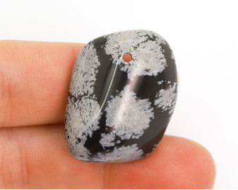 Obsydian Śnieżny wiercony 2mm