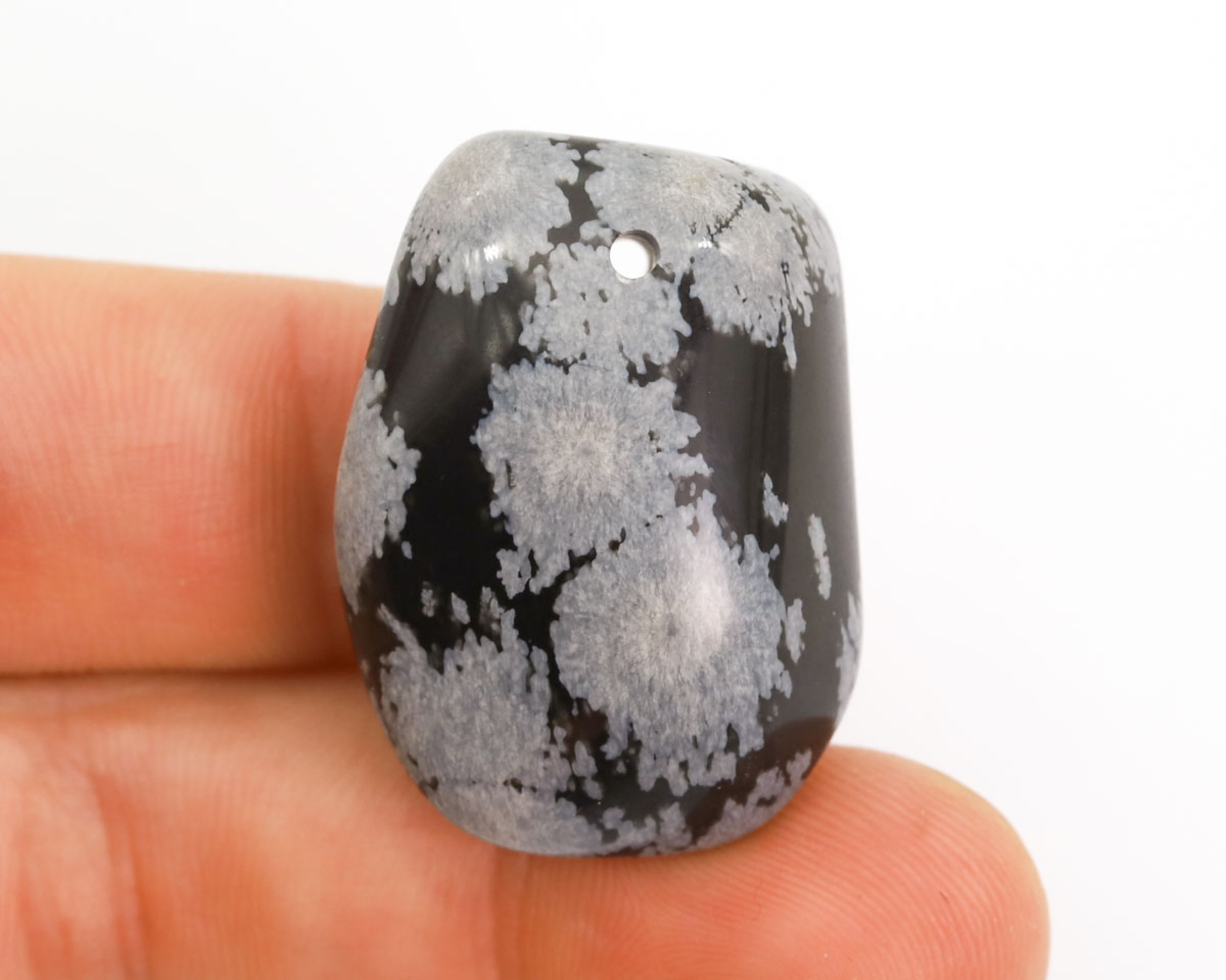 Obsydian Śnieżny wiercony 2mm